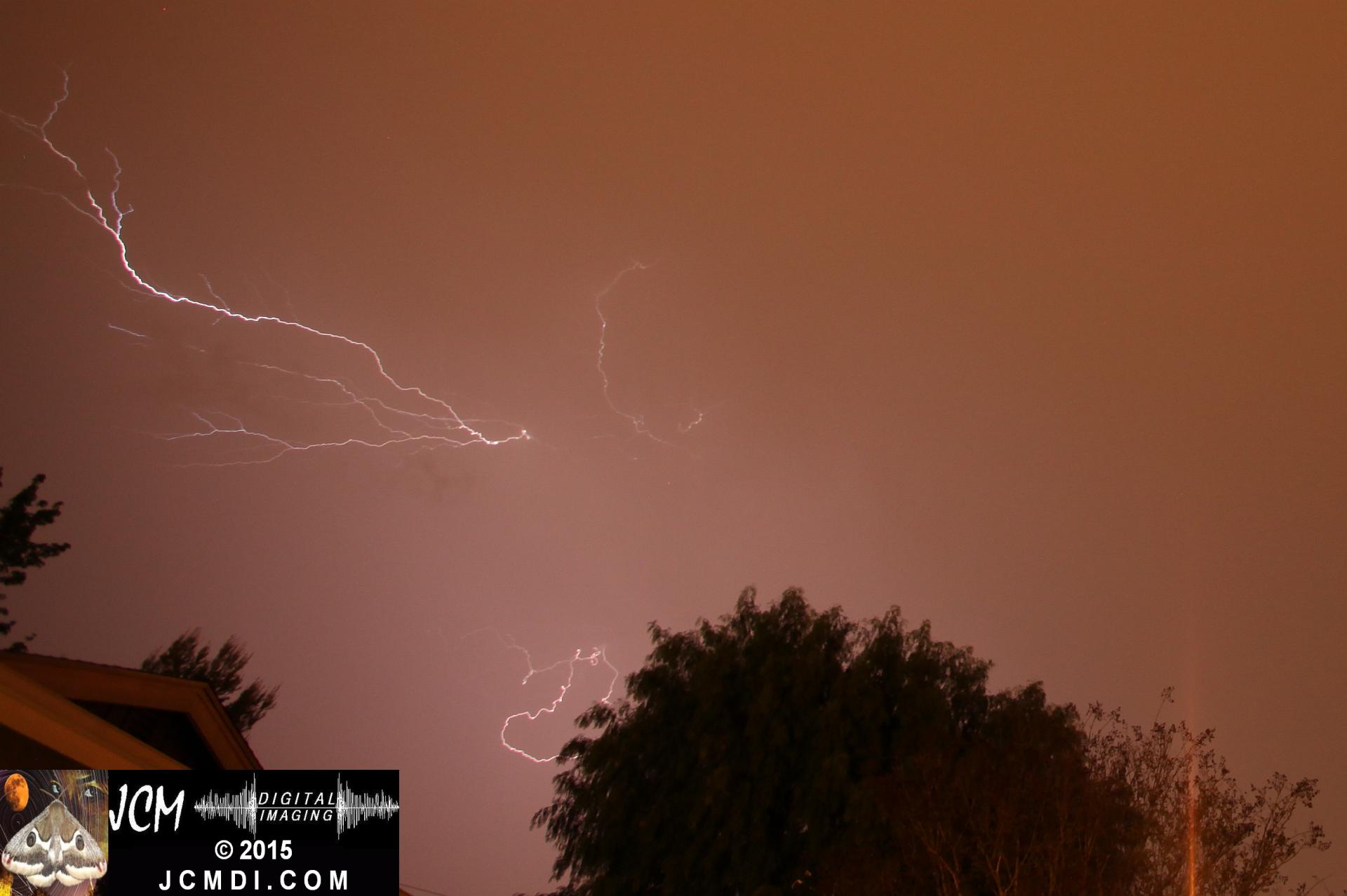 Long exposure lightning image from March 18 2015 Santa Clarita JCMDI.COM